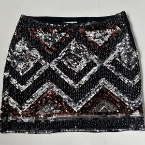 Sequin Skirt from H&M with diamond pattern in silver and brown. Small